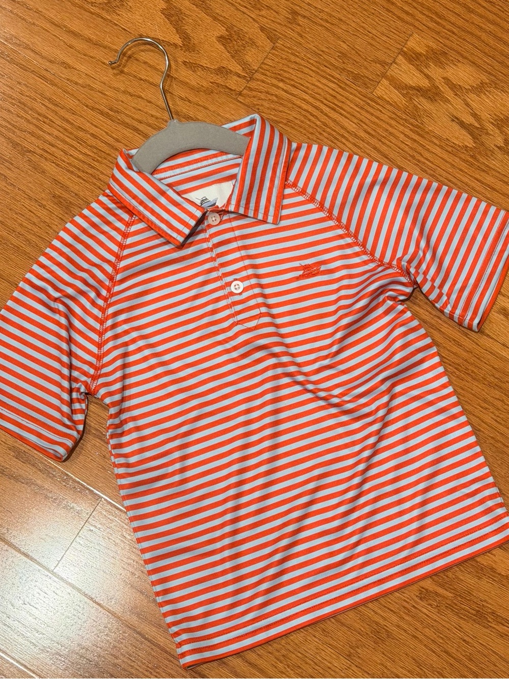 SOUTHBOUND | Performance Polo - Red & Baby Blue Stripe (4T)